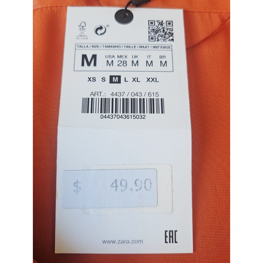 Zara Women's Long Sleeve Blouse Size Medium NWT - Picture 12 of 12